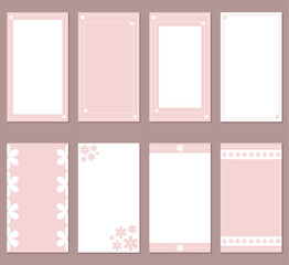 Template for social networks stories. Vector illustration. Design backgrounds for social media. Set of frames on the wall