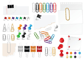 Realistic Office Paperclip Set