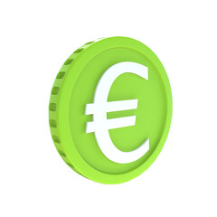 3d illustration euro coin icon money 3d render	
