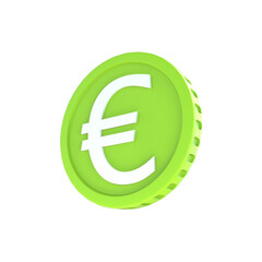 3d illustration euro coin icon money 3d render	
