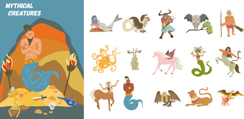 Mythical Creatures Flat Set