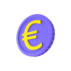 3d illustration euro coin icon money 3d render	
