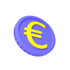 3d illustration euro coin icon money 3d render	
