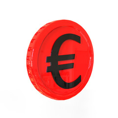 3d illustration euro coin icon money 3d render	
