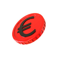 3d illustration euro coin icon money 3d render	
