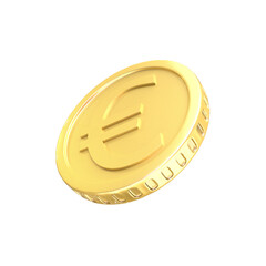 3d illustration euro coin icon money 3d render	
