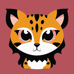 Vector illustration or icon of leopard or cheetah