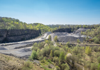 Fototapeta na wymiar quarry and landscape in sunshine