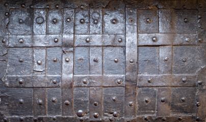 iron lid of an old chest