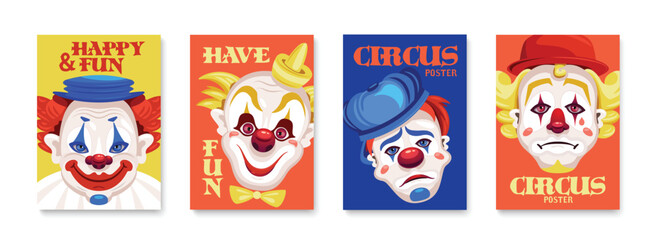 Funny Clowns Poster Set