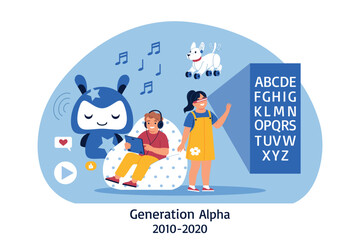 Generation Alpha Kids Composition