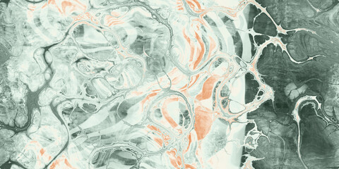 abstract marbled dark green cream peach orange grunge texture