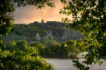 Kyiv city view at the sunset