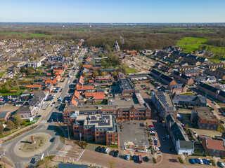 Aerial drone photo of a dutch town named Renswoude