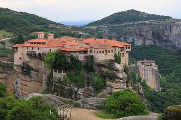 Fototapeta na wymiar Holy Monastery of Varlaam at the complex of Meteora monasteries in Greece