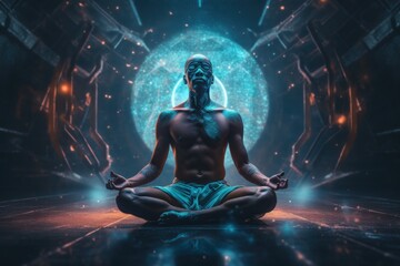 Pacifying spirituality Concept of meditation and spiritual practice, expanding of consciousness, chakras and astral body activation, mystical inspiration image, chakra human.