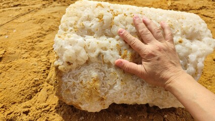 sand in hands, salt