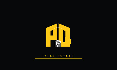 Real Estate letters Modern Creative logo PQ , QP 
