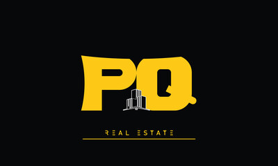 Real Estate letters Modern Creative logo PQ , QP 