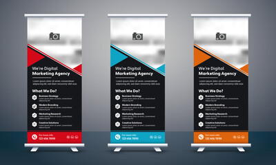 Marketing-agency-Roll-up-banner-template-vector-design
