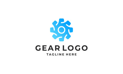 Simple gear logo design vector illustration