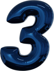 3d rendering of the alphabet letter made of blue foil balloon isolated