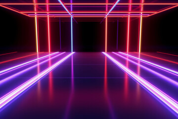 Fototapeta premium Retro neon lines