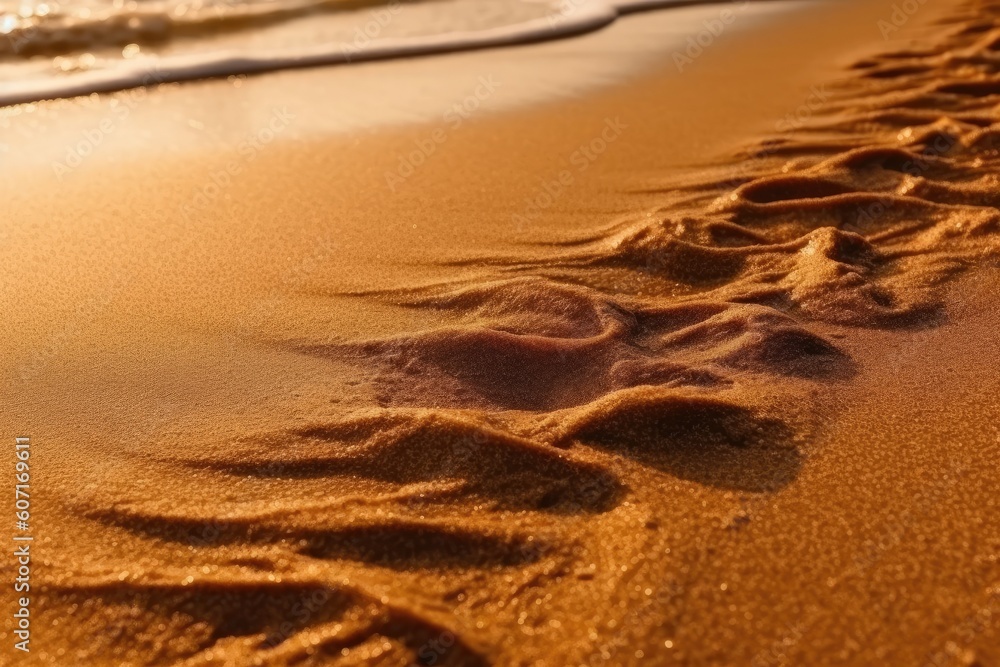 Poster serene sandy beach with gentle waves lapping at the shore generative ai