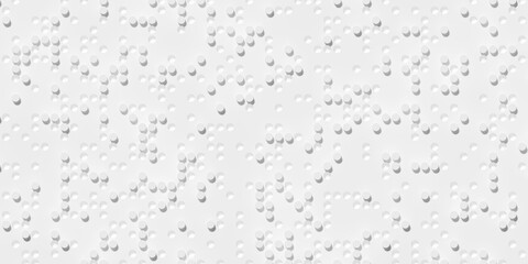 Random inset and outset tiny round white circles background wallpaper banner pattern frame filling top view flat lay from above