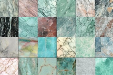 colorful mosaic made of small pieces of marble tiles Generative AI