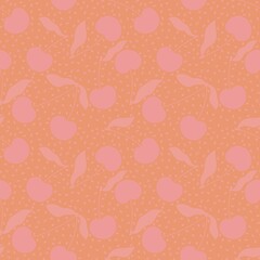 Cartoon summer fruit seamless cherry pattern for wrapping paper and fabrics and linens and kids clothes print