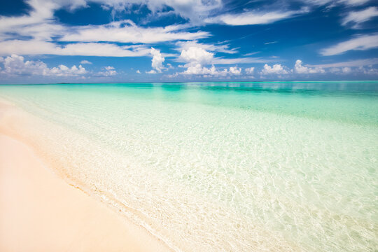 Beautiful sunny ocean beach on Maldives