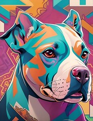Graffiti pitbull dog