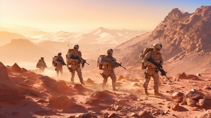 Special Forces Soldiers at Desert