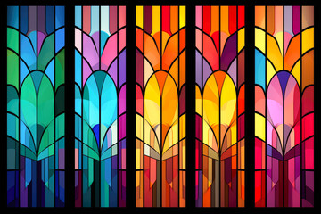 Colorful Stained Glass Window, vector