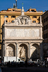 Fototapeta na wymiar Rome Italy. November 11, 2015. View of streets and facades in center of Rome, Italy.