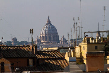 Rome Italy. November 11, 2015. View of streets and facades in center of Rome, Italy.