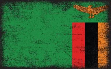Foto op Aluminium Zambia flag vector, Zambia grunge flag  © Mi