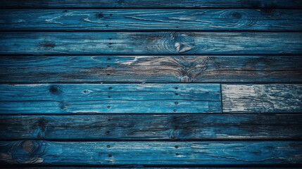 Obraz premium Background of boards painted in blue. Generative AI