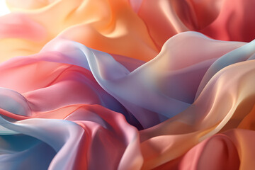 Soft fluttering fabric abstract background.Generative AI