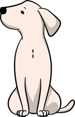 Minimal cute dog with outline