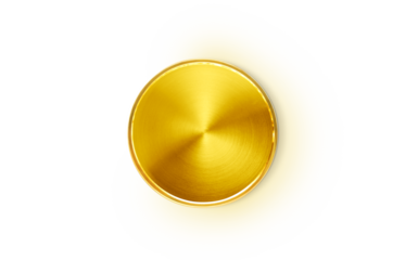 gold coin top view laying  PNG transparent