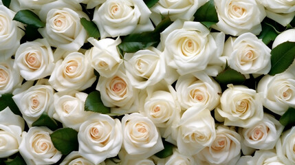 wedding bouquet of white roses. Generative Ai. 