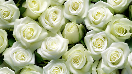 bouquet of white roses, texture. Generative Ai. 