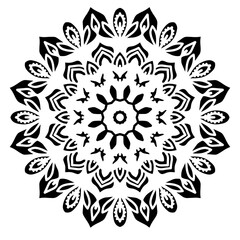Mandala pattern stencil abstract floral ornament	