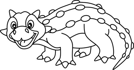 Dinosaur line art vector for coloring book page