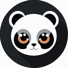 Cute vector illustration or icon of a panda