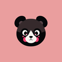 Cute vector illustration or icon of a panda