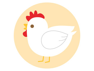可愛いニワトリ(雄鶏)をイメージしたイラスト