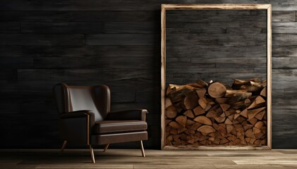 Obraz na płótnie Canvas Relaxing Minimalist Home Interior Mockup Frame , AI generated